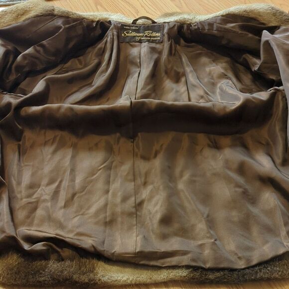 Sullivan Rollins Vintage Genuine Fur Collared Cape Style Coat Womens Size Medium - Picture 11 of 12